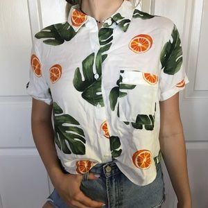 forever 21 tropical button-up